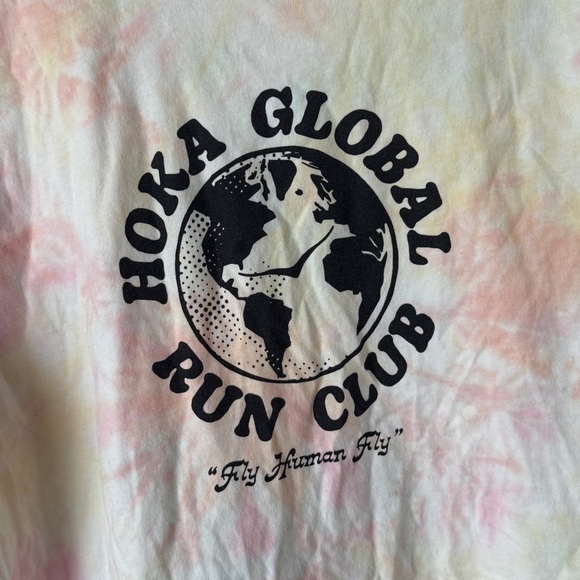 HOKA Global run club One Graphic tee running tiedye pastel crewneck short sleeve - Picture 2 of 8